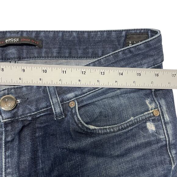 Boggi Milano Jeans Men's 32 Blue Slim Fit Distressed Denim - Picture 4 of 8